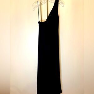 Lauren Ralph Lauren Vintage Black Silk One-Shoulder Dress size 10 (6/8 today).